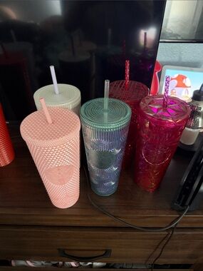 Starbucks Pink Studded Reusable Tumbler with Straw